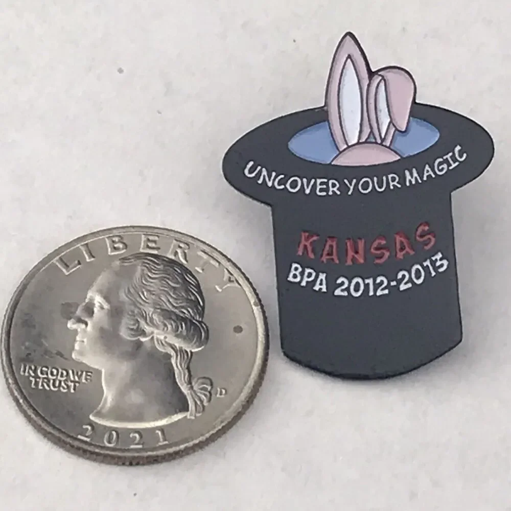 BPA Kansas Uncover Your Magic Pin Black Pink Rabbit Magician Hat 2012-2013